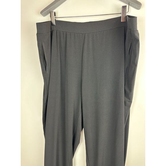 Every Day by Susan Graver Regular Liquid Knit Jogger Black Women's Plus Size 3X - Picture 3 of 12